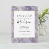 Paarse Glam Gold Abstract Kaart (Staand voorkant)