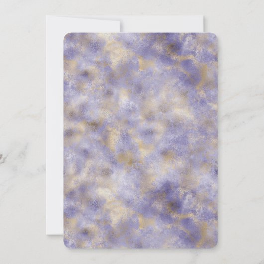 Paarse Glam Gold Abstract Kaart (Achterkant)