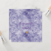 Paarse Glam Gold Glitter Heart Kaart (Voorkant / Achterkant in situ)