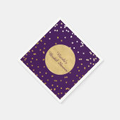 Paarse Glam & Gold Shiny Confetti Stippen Moderne Servet (Hoek)