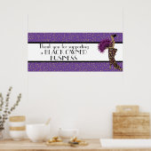 Paarse Glam - Hartelijk dank voor de ondersteuning Poster (Keuken)
