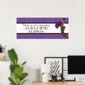 Paarse Glam - Hartelijk dank voor de ondersteuning Poster (Thuiskantoor)