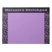 Paarse Glam Pebble Sketch Pad Notitieblok (Voorkant)