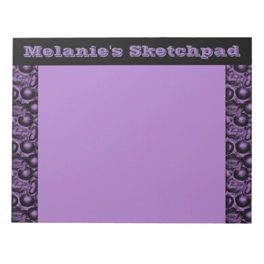 Paarse Glam Pebble Sketch Pad Notitieblok (Voorkant)