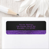 Paarse Glam Sequins Party - Uitnodiging Etiket (Insitu)