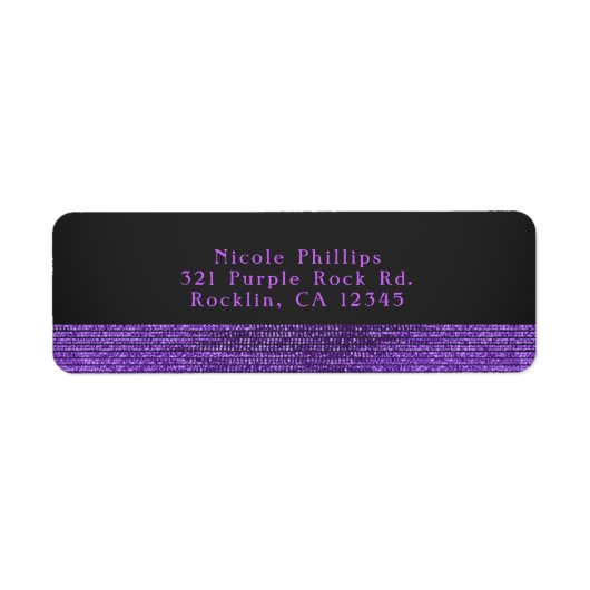 Paarse Glam Sequins Party - Uitnodiging Etiket (Voorkant)
