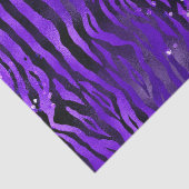 Paarse Glam Zebra Strepen Glitter Glans Ontwerp Tissuepapier (Detail)