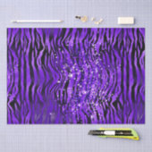 Paarse Glam Zebra Strepen Glitter Glans Ontwerp Tissuepapier (Craft)