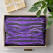 Paarse Glam Zebra Strepen Glitter Glans Ontwerp Tissuepapier (Geschenk)