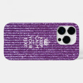 Paarse glamour bewaar kalm met Jouw tekst Case-Mate iPhone Case (Achterkant (horizontaal))