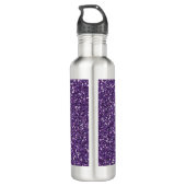 Paarse glamour bewaar kalm met Jouw tekst Waterfles (Achterkant)