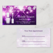 Paarse Glamour NAIL TECHNICIAN Afspraakkaart Afsprakenkaartje (Voorkant / Achterkant)