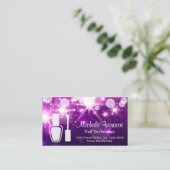 Paarse Glamour NAIL TECHNICIAN Afspraakkaart Afsprakenkaartje (Staand voorkant)