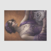 Paarse Glamour Vrouw Kat Decoupage Tissuepapier (Voorkant)