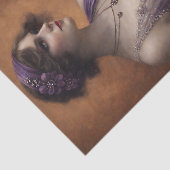 Paarse Glamour Vrouw Kat Decoupage Tissuepapier (Detail)