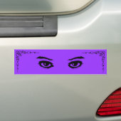 Paarse Glances Bumpersticker (Op auto)