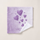 Paarse glans bad handdoek (Wasdoekje)