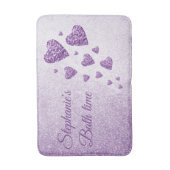 Paarse glans lavendel glitter badmat (Voorkant Verticaal)
