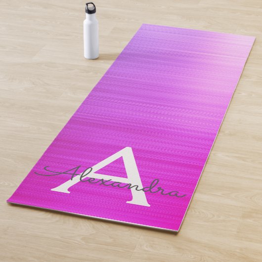 Paarse glans metallisch monogram fitness yogamat (In situ)