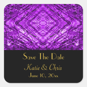 Paarse Glas in lood kaleidoscoop Textuur Vierkante Sticker