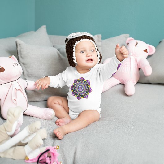 PAARSE GLAS IN LOOD MANDALA BABY T-shirt