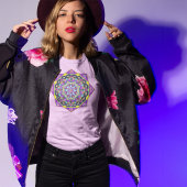 PAARSE GLAS IN LOOD MANDALA T-SHIRT