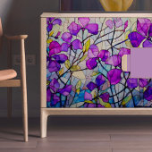 Paarse glasbladeren decoupage tissuepapier