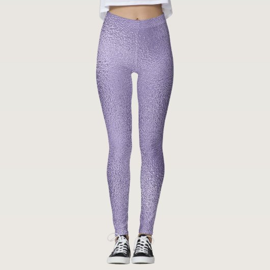 Paarse glasvormgeving leggings (Voorkant)