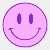 Paarse glimlach Een Happy Dude/Gal Verjaardag Stic Ronde Sticker (Voorkant)