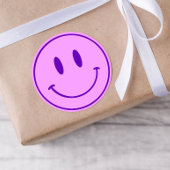Paarse glimlach Een Happy Dude/Gal Verjaardag Stic Ronde Sticker