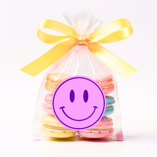 Paarse glimlach Een Happy Dude/Gal Verjaardag Stic Ronde Sticker