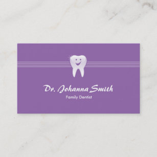 Paarse glimlach Tooth Dental Appointment Vrouw Afsprakenkaartje