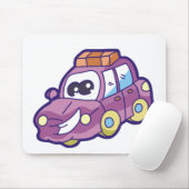 Paarse glimlachte auto muismat (Met muis)