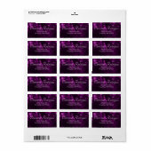 Paarse glinsterende licht adres mailing labels (Full Sheet)