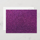 Paarse glinstering en glitter briefkaart (Voorkant / Achterkant)