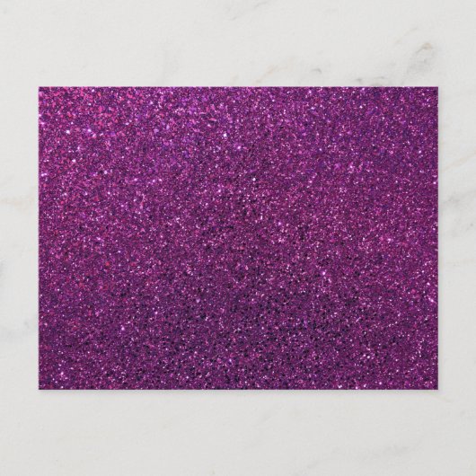 Paarse glinstering en glitter briefkaart (Voorkant)