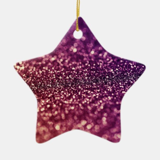 Paarse glinsterster kerstversiering keramisch ornament (Voorkant)