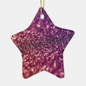 Paarse glinsterster kerstversiering keramisch ornament (Links)