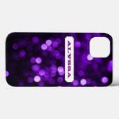 Paarse glitlichten Case-Mate iPhone case (Achterkant (horizontaal))