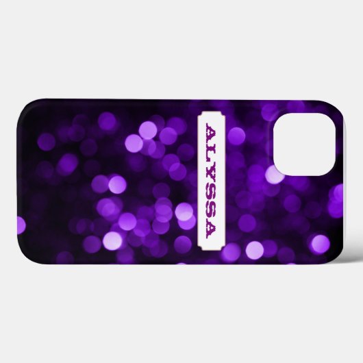 Paarse glitlichten Case-Mate iPhone case (Achterkant (horizontaal))