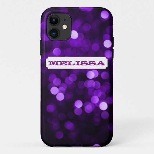 Paarse glitlichten Case-Mate iPhone case (Achterkant)