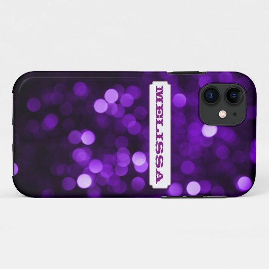 Paarse glitlichten Case-Mate iPhone case (Achterkant (horizontaal))