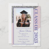 Paarse Glitter 2023 Afstuderen Kaart (Voorkant)