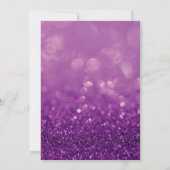 Paarse Glitter 21st Birthday Euphoria Uitnodiging (Achterkant)