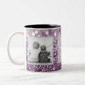 Paarse Glitter 2 Afbeeldingen met tekst Ontwerp uw Tweekleurige Koffiemok (Links)