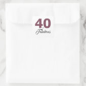 Paarse Glitter 40 en Fabulous | 40e verjaardag Vierkante Sticker (Tas)
