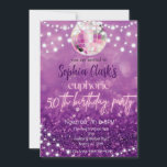 Paarse Glitter 50th Birthday Euphoria Uitnodiging<br><div class="desc">Deze trendy uitnodiging van het 50ste verjaardagsfeest zal de toon zetten voor het perfecte euforische feest!</div>
