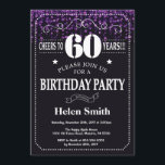 Paarse Glitter 60th Birthday Invitation Kaart<br><div class="desc">Paarse Glitter 60th Birthday Invitation. Witte Typografie. Achtergrond zwart-wit karton. Volwassen verjaardag. Mannelijke Mannen of vrouwen: Birthday. Kinder jongen of meisje Lady Teen Teenage Bday Invite. 13e 15e 16e 18e 21e 30e 40e 50e 60e 70e 80e 90e 100e. Elke leeftijd. Voor verdere aanpassing, te klikken gelieve de knoop "van de...</div>