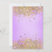 Paarse Glitter 7e Verjaardagsuitnodiging Kaart (Achterkant)