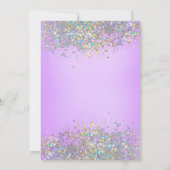 Paarse Glitter 8e verjaardagsuitnodiging Kaart (Achterkant)